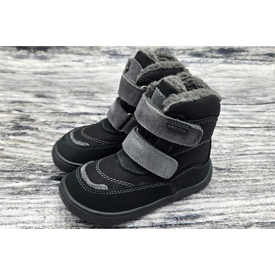 Protetika Nut Black dětské barefoot zimní boty s membránou černé