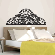 Dřevěný obraz na zeď poloviční mandala - BOHEMIA: Překližka - Modrá (mořidlo) 37 x 90 cm 4012-55582 PR0370