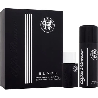 Alfa Romeo Black подаръчен комплект: EDT 15 ml + спрей за тяло 150 ml за мъже