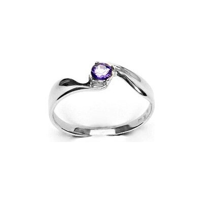 Čištín Stříbrný se zirkonem ametyst T 1026