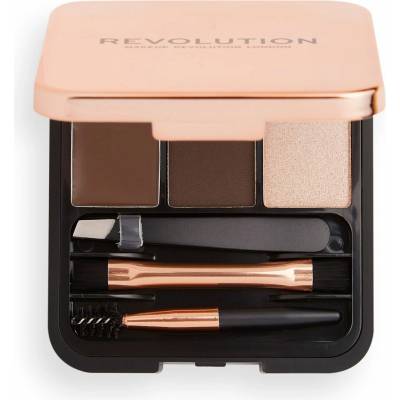 Makeup Revolution Brow Sculpt Kit sada pre dokonalé obočie Dark 2,2 g