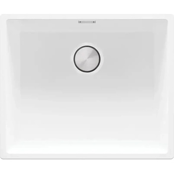 Твоят Стил Бяла гранитна кухненска мивка за вграждане под плот Лондон 60 XXL 560x470 мм