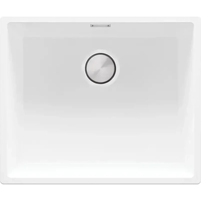 Твоят Стил Бяла гранитна кухненска мивка за вграждане под плот Лондон 60 XXL 560x470 мм