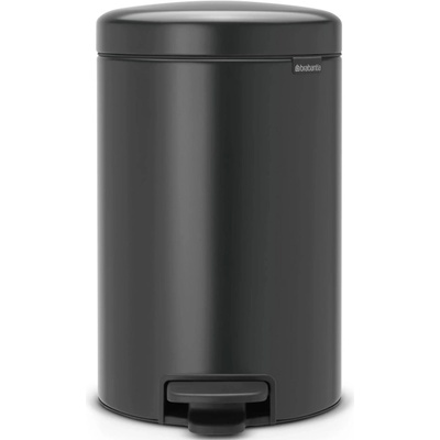 Brabantia Кош за боклук с педал Brabantia NewIcon 1008842, 12 л, Плавно затваряне, Противоплъзгаща основа, Тъмносив (1008842)
