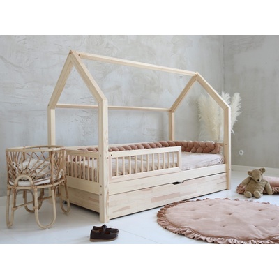 ELIS DESIGN Šuplík k domečkové posteli s plůtkem úložný prostor natur šuplík 90 x 180 cm