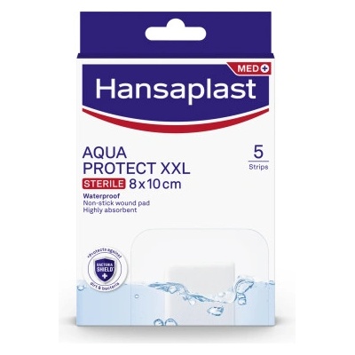 Hansaplast MED AQUAPROTECT XXL Sterile náplasť 8 cm x 10 cm 5 ks