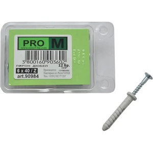Pro m ПИРОН-ДЮБЕЛ Ф6Х40ММ 12 БРОЯ pro m (3800160903602)