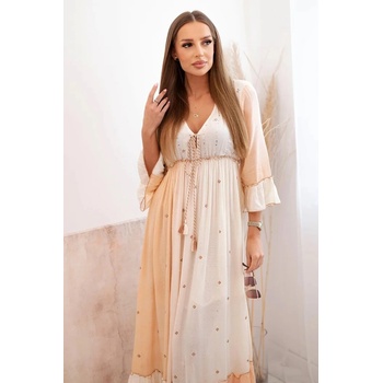 Dámske šaty Jaqui so zdobením béžová