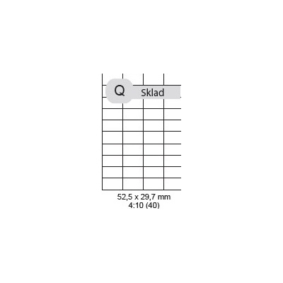 Print etikety 52,5x29,7 mm biele 40ks (Print etikety 52,5x29,7 mm, biele, 40ks/A4, 100 A4/bal)