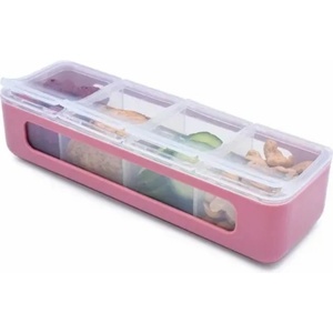 Melii Кутия за закуски Melii Luxe - С 4 отделения, Berry (ML22490)