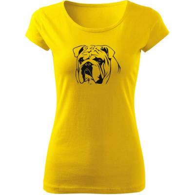 T-ričko Anglický buldog dámske tričko Žltá