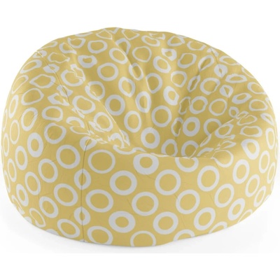 Sablio Sedací vak Cocoon Bílé kruhy na žluté75 x 45 x 35 cm