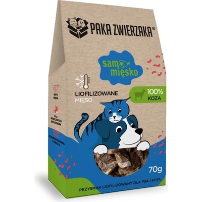 Paka Zwierzaka Lyofilizované delikatesné mäso iba z kozieho mäsa 70 g