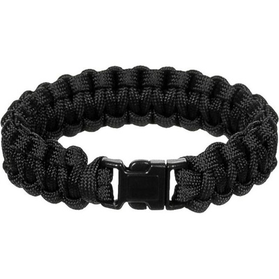 WARAGOD Гривна от паракорд с пластмасов клипс Corna, черна (WAR0073006)