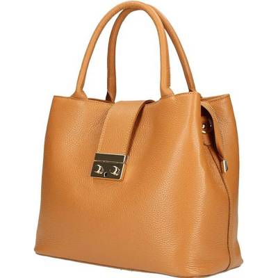 Made in Italy kožená kabelka 1137 koňaková