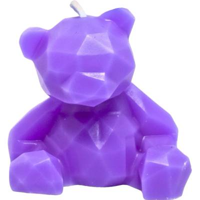Svíčkománie3D Low-poly méďa fialová 55 g