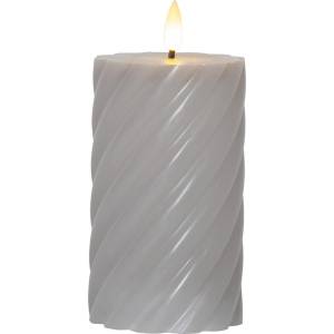 Star Trading LED свещ от сив восък , височина 15 см Flamme Swirl - Star Trading (064-26)