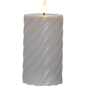 Star Trading LED свещ от сив восък , височина 15 см Flamme Swirl - Star Trading (064-26)