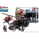 Sluban B0659 Policie SWAT mobilní základna a zloději ve vrtulníku