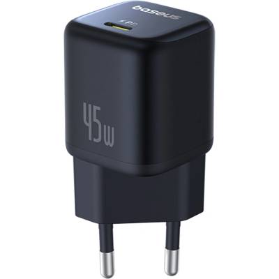 Baseus - Зарядно за стена PicoGo (P10176800123-00) - GaN, Бързо зареждане, 45W, USB-C - Космическо черно