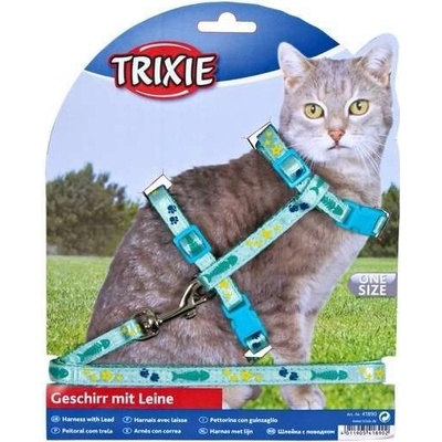 Trixie Postroj s vodítkem na kočku pošitý stužkou 22-36 cm/10 mm 1,2 m