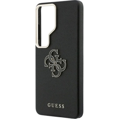 CG Mobile Samsung S26 Ultra GUESS GRAINED BIG 4G METAL LOGO силиконов протектор за телефон, удароустойчив, заден капак с кожен ефект, ЧЕРЕН (GUHCS26L5PS4RGGK)