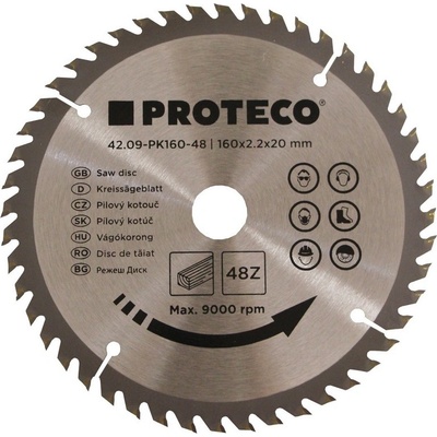 Proteco 09-PK160-48 kotouč pilový SK 160x2.2x20 48z 42.09-PK160-48