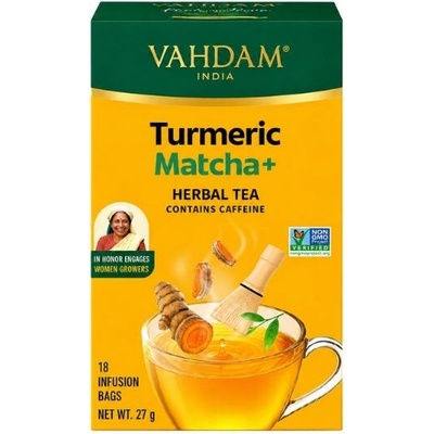 VAHDAM Turmeric Matcha+ 18 sáčků bylinný čaj 27 g