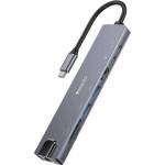 YESIDO Хъб за Смартфони и Таблети с USB-C, Yesido HB27 8in1 HDMI-USB2.0-USB 3.0-SD Card Reader, Черен (HB27)