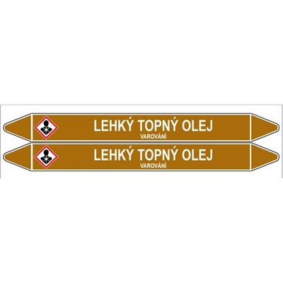 Značení potrubí, lehký topný olej,2 ks, 450 × 52 mm PZ 008024