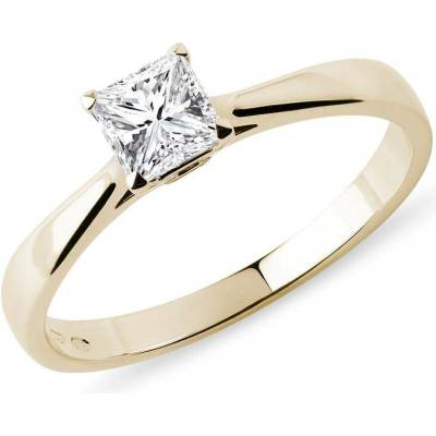 Klenota Prsten ze žlutého zlata s diamantem v brusu princess k0654023