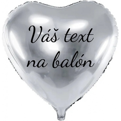 Personal PartyDeco Fóliový balón s textem Stříbrné srdce 61 cm
