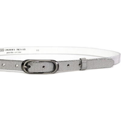 Penny Belts dámský kožený pásek 20-175-606 stříbrný METAL