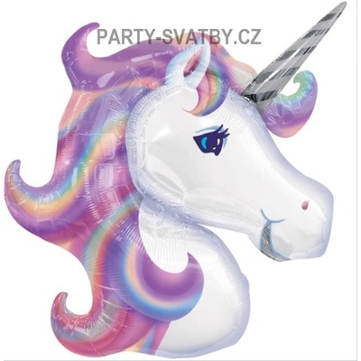 Fóliový balónek Duhový jednorožec 83x73 cm