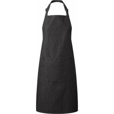 Premier Workwear Pracovní zástěra za krk s kapsou PR154 Black Denim 72 x 86 cm