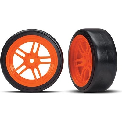 Traxxas kolo 1.9" disk split-spoke oranžový pneu Drift 2 přední
