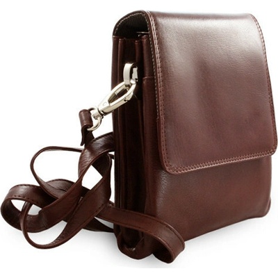 Hnedý malý kožený pánsky crossbag Giselle