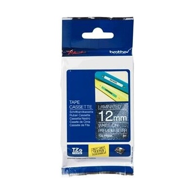 Páska Brother TZE-PR935 - originální | bílý tisk, stříbrný podklad, 12 mm