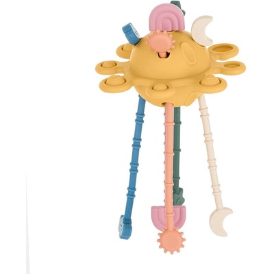 PETITE&MARS Hračka silikonová senzorická Crazy planet Intense Ochre – Zboží Mobilmania