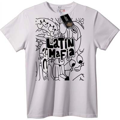 NOONEBRAND Тениска Latin Rap Street Art - 2XL, White