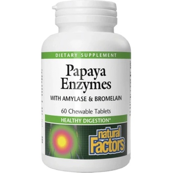 Natural Factors Papaya Enzymes with Amylase and Bromelain, 60 Chewables
