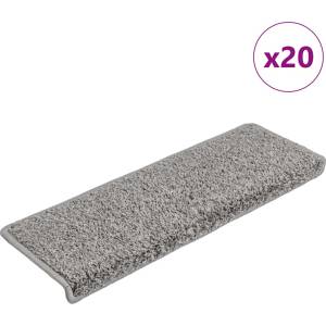 vidaXL Изтривалки за стълби, 20 бр. , 65x21x4 см, сиви, с правоъгълен кант (3365851)