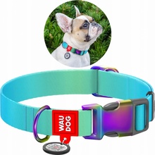 Waudog gradient nylon dog collar with QR code