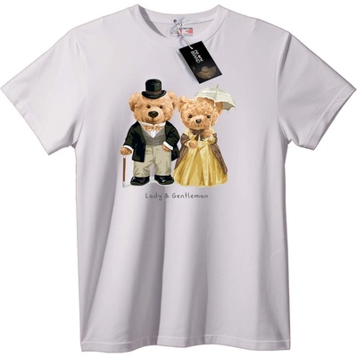 NOONEBRAND Тениска Лейди и господин мече - XXS, Black