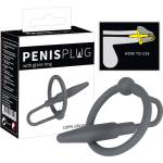 Penisplug You2Toys - пенис плъг - силиконов пръстен за главичката с конусовиден дилатор (сив)