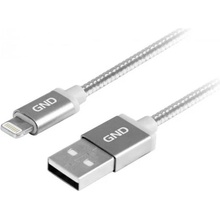 GND LIGHTN100MM08 USB / lightning MFI, opletený, 1m, titanium