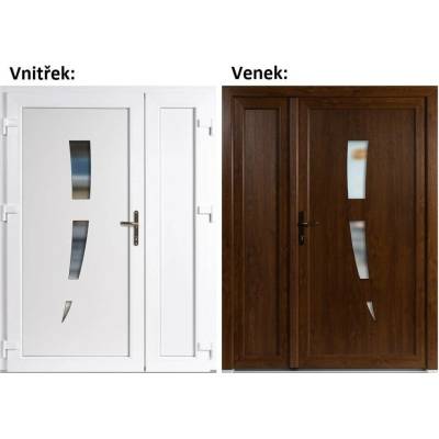 Soft Dvoukřídlé vchodové 123+Panel Plný Zlatý dub/bílá levé 130 x 200 cm