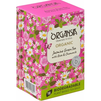 ORGANSIA BIO Jasmine Green Tea with Rose & Chamomile přebal 18 x 1,5 g
