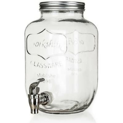 Banquet láhev 4000ml skleněná s kohoutkem, kov.víčko