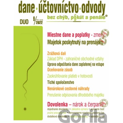 Dane, účtovníctvo, odvody č. 8/2022 bez chýb, pokút a penále - Poradca s.r.o.